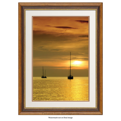 BeMoved by Sunset on Sailboats Poster - Portrait