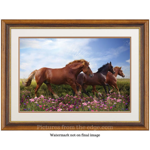 BeMoved by Horses in flowers poster. Movable and removable!
